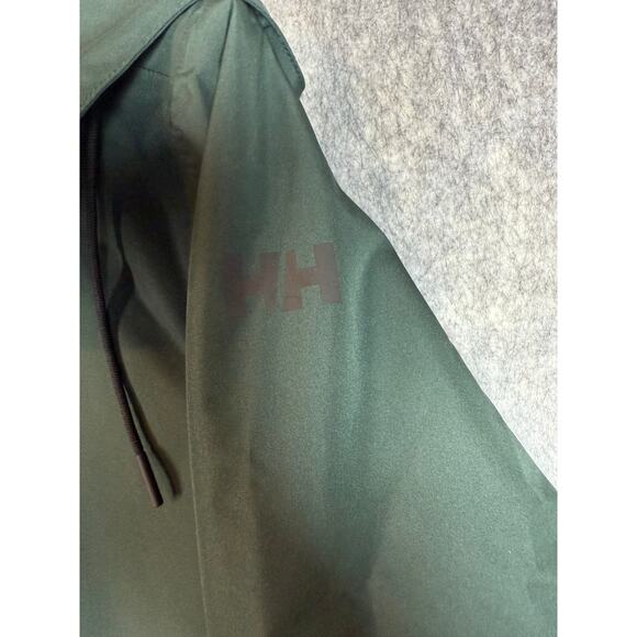 Helly Hansen Women Green Long Aspire Rain Jacket XL Waterproof Vented Reflective - Picture 5 of 13